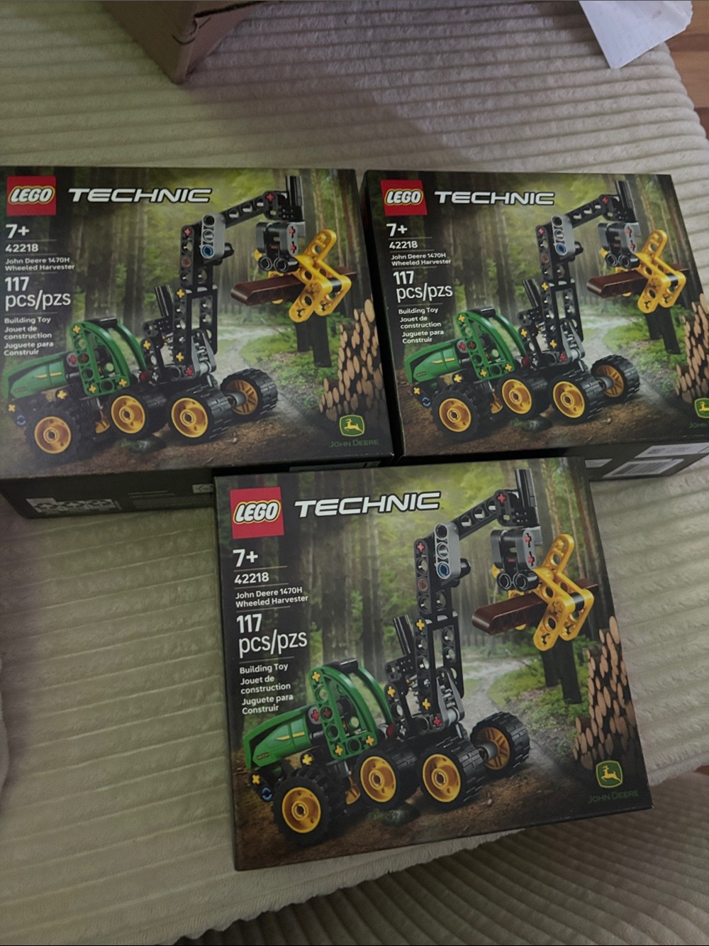 LEGO Technic Green John Deere Wheeled Harvester Toy - 117 pcs 3 pack